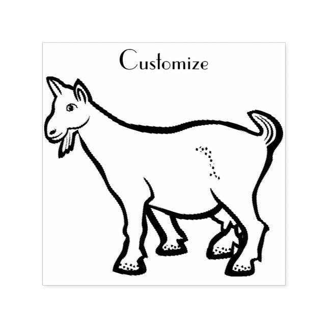Goat Animal Thunder_Cove Självfärgande Stämpel (Design)