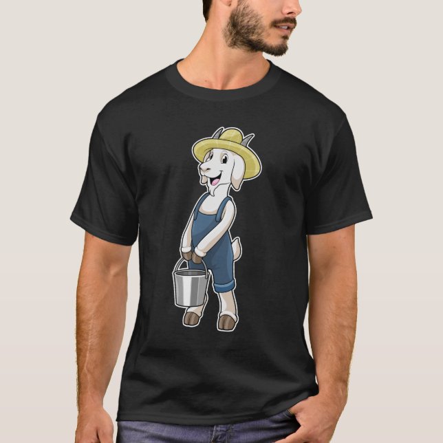 Goat as Farmer with Bucket T Shirt (Framsida)