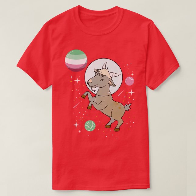 Goat Astronaut Abroseual Pride  T Shirt (Design framsida)