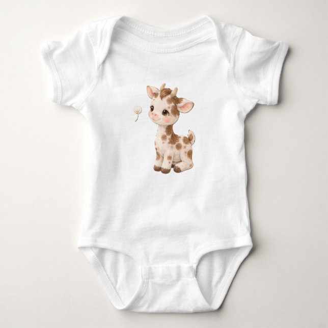 Goat Baby Bodysuit – Cute Farm Animal Baby 🐐 T Shirt (Framsida)