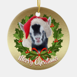 GOAT Baby Nigerian Santa Hat-julprydnaden Julgransprydnad Keramik