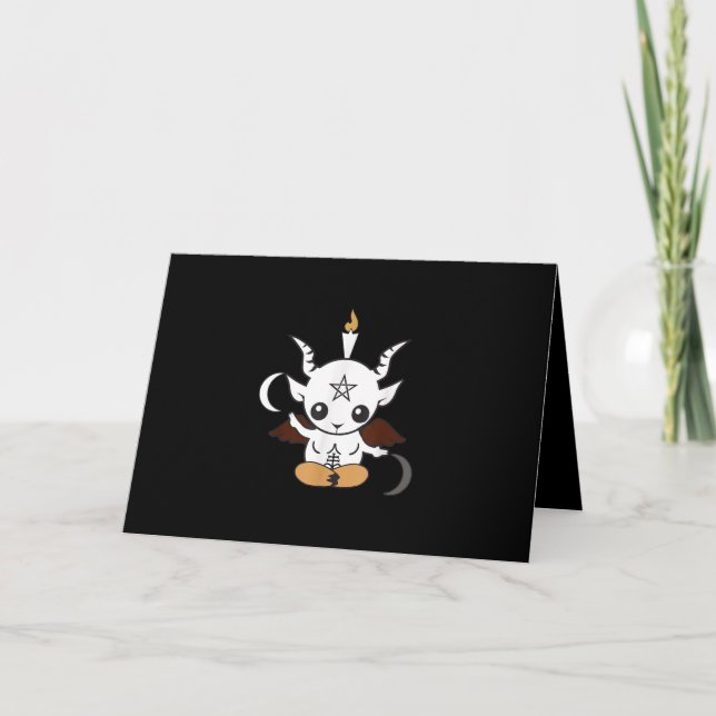 Goat Baphomet Halloween Gift Helgkort (Framsida)