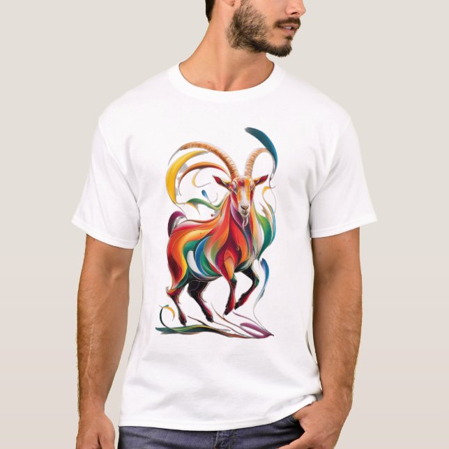 Goat Beautiful art  T Shirt (Framsida)