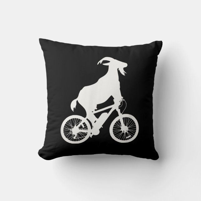 Goat Bicycle Rider Funny Goat Älskare Graphic Kudde (Framsida)