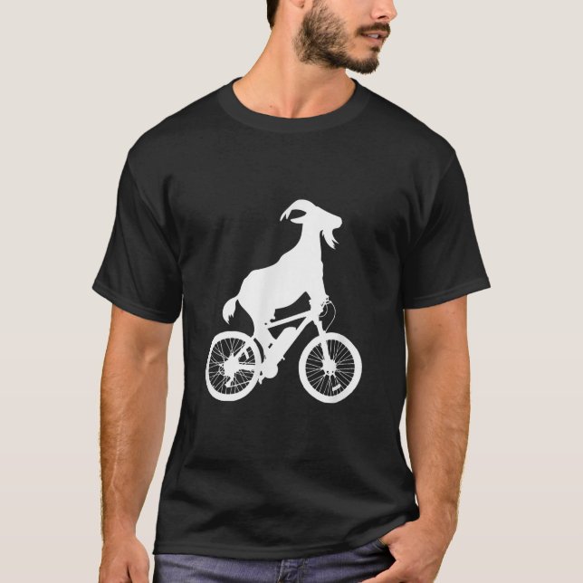 Goat Bicycle Rider Funny Goat Älskare Graphic T Shirt (Framsida)