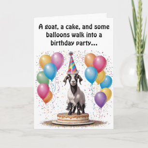 Goat Birthday Surprise - Lustigt & Witty Kort