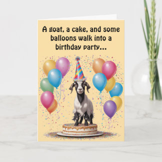 Goat Birthday Surprise - Lustigt & Witty Kort