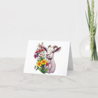 Goat Bouquet - tackkort