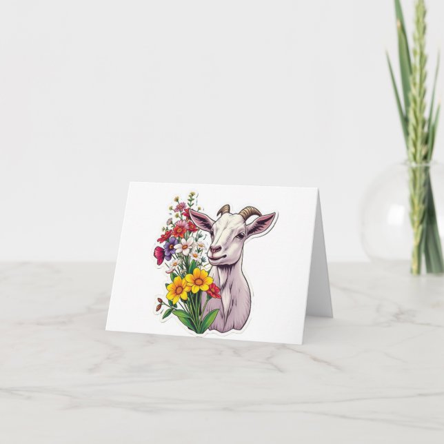 Goat Bouquet - tackkort (Framsida)