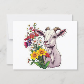 Goat Bouquet-vykort Vykort