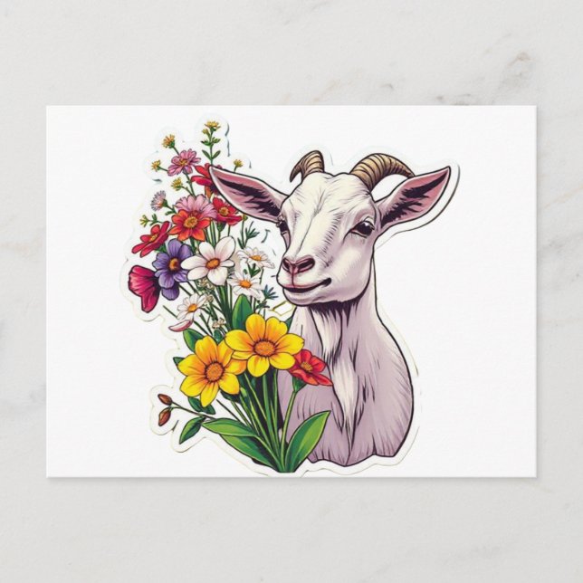 Goat Bouquet-vykort Vykort (Framsida)
