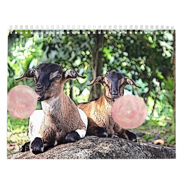 GOAT | Bubblegum Watercolor Painting Goat Calendar Kalender (Omslag)