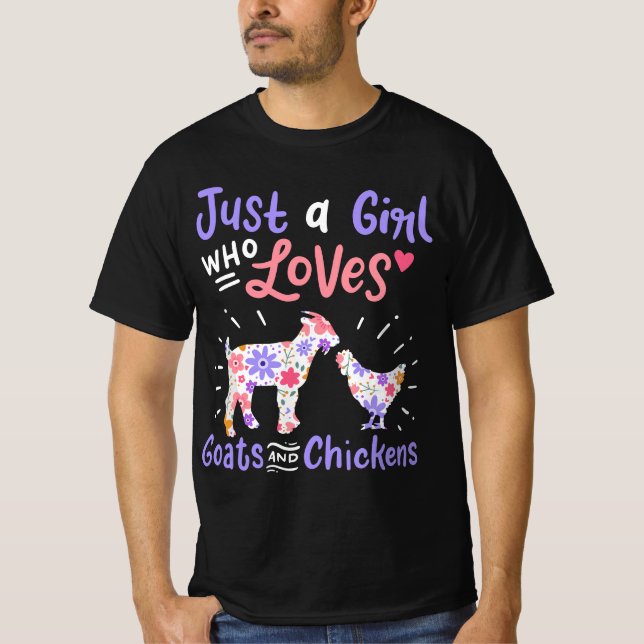 Goat Chicken är bara en flicka som Kärlek getter o T Shirt (Framsida)