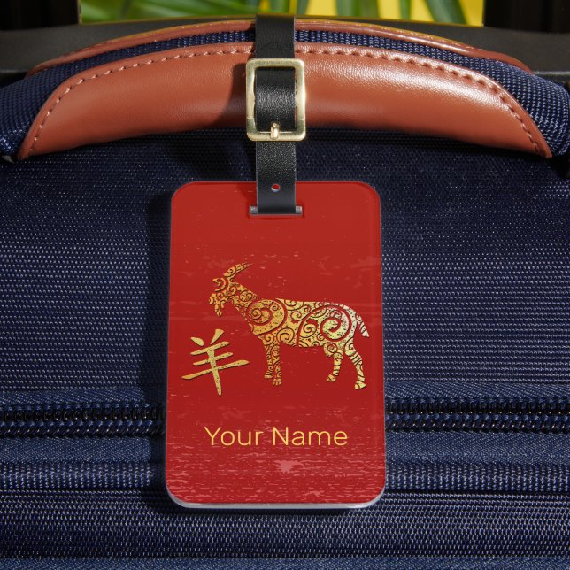 Goat Chinese Zodiac Horoscope Constellation Sign Bagagebricka (Framsida Insitu 2)