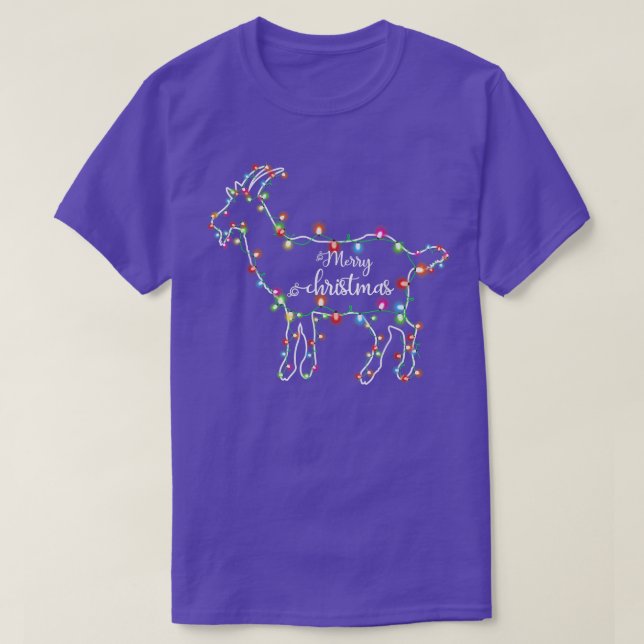 Goat Christmas  Xmas Light Pajama for Goat Lover  T Shirt (Design framsida)