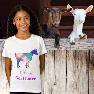 Goat Colorful Animal Art Namn T Shirt