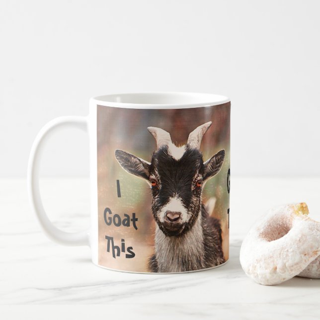 Goat Cute Ludt. Jag går på den här Kaffemugg (Med munk)
