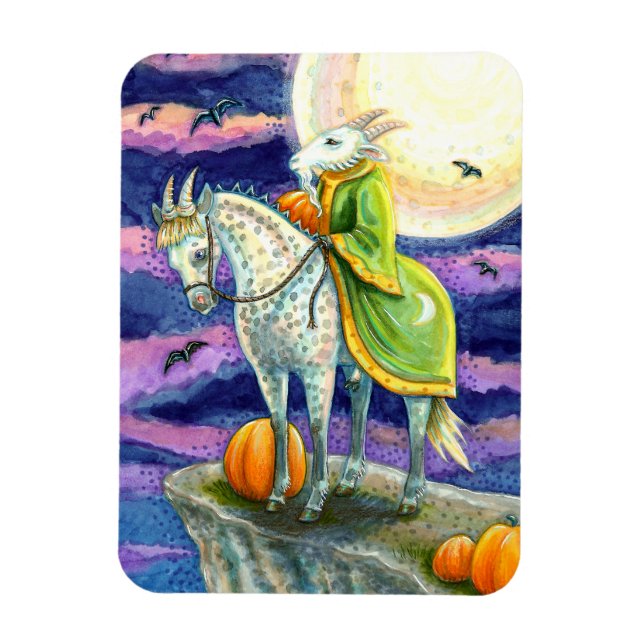GOAT DEMON, SURE FOOTED STEED FANTASY HALLOWEEN MAGNET (Vertikal)