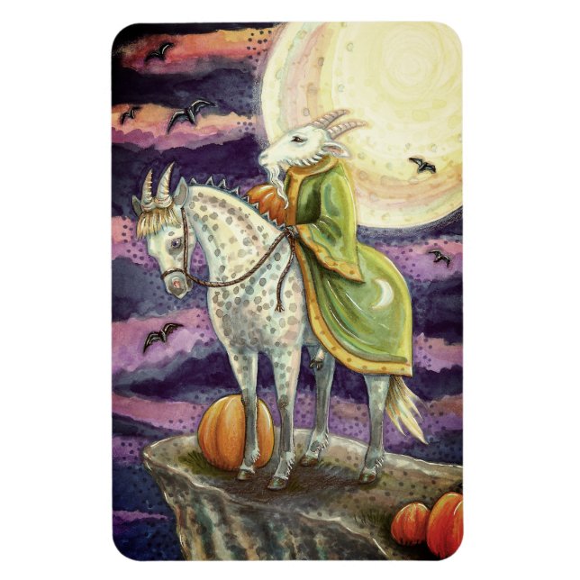 GOAT DEMON, SURE FOOTED STEED FANTASY HALLOWEEN MAGNET (Vertikal)