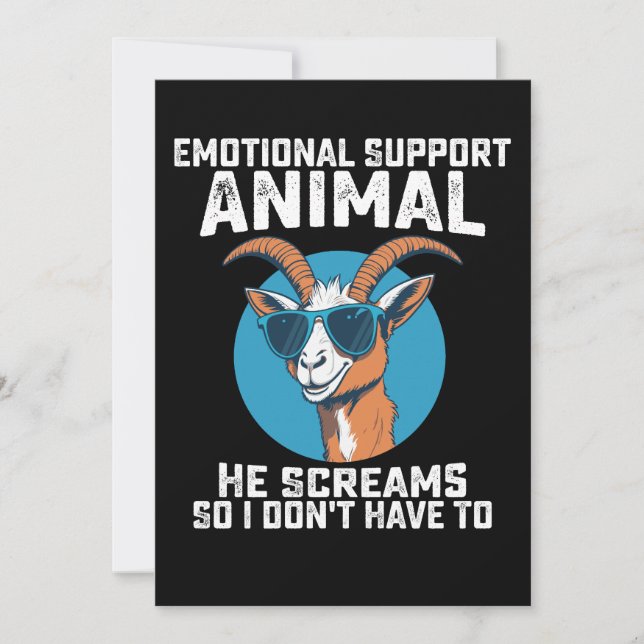 Goat Emotional Support Animal han Screams så jag g Inbjudningar (Framsida)