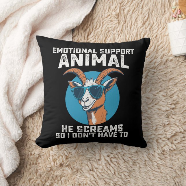Goat Emotional Support Animal han Screams så jag g Kudde (Filt)