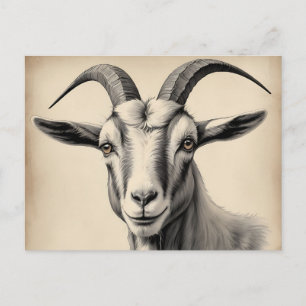 Goat Etching i Bra Linjer Vykort