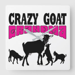 GOAT FAMILY | Funny Crazy Goat Grandma Fyrkantig Klocka