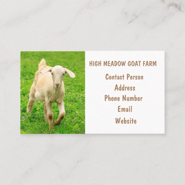 Goat Farm Land Visitkort (Framsida)