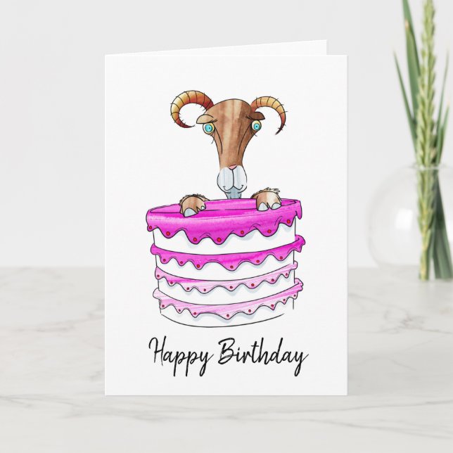 Goat födelsedagskort kort (Framsida)