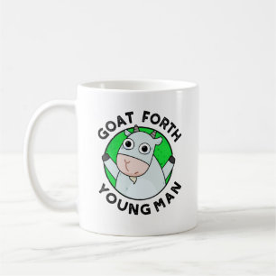 Goat Forth Young Man Funny Animal Pun Kaffemugg