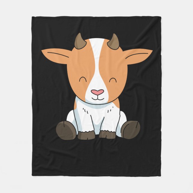 Goat Gift Kids Cute Goat Gifts Women Manar Goat Fleecefilt (Framsidan)