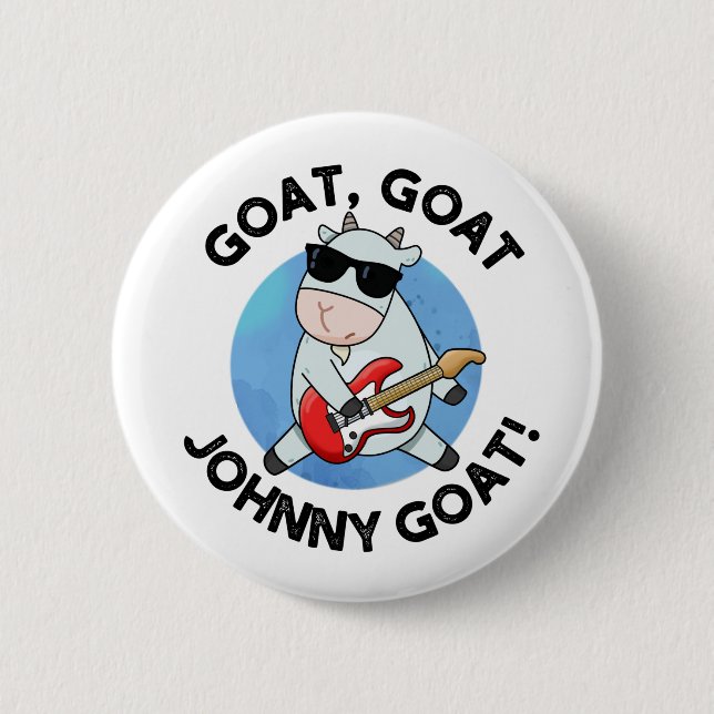 Goat Goat Johnny Goat Funny Music Animal Pun Knapp (Framsida)