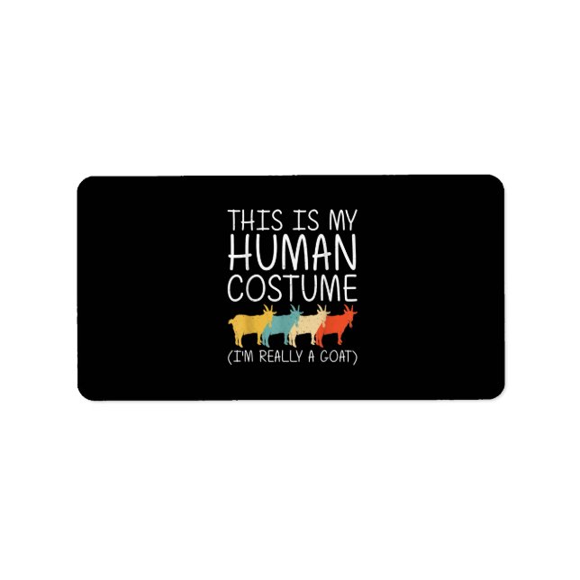 Goat Halloween Human Costume Adressetikett (Framsidan)