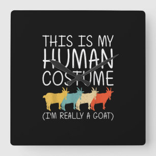 Goat Halloween Human Costume Fyrkantig Klocka