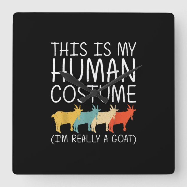 Goat Halloween Human Costume Fyrkantig Klocka (Framsida)