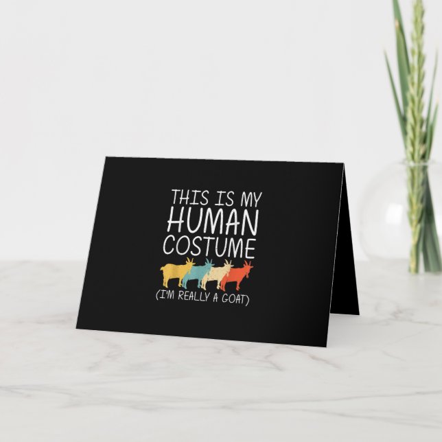 Goat Halloween Human Costume Helgkort (Framsida)