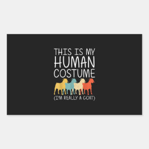 Goat Halloween Human Costume Rektangulärt Klistermärke