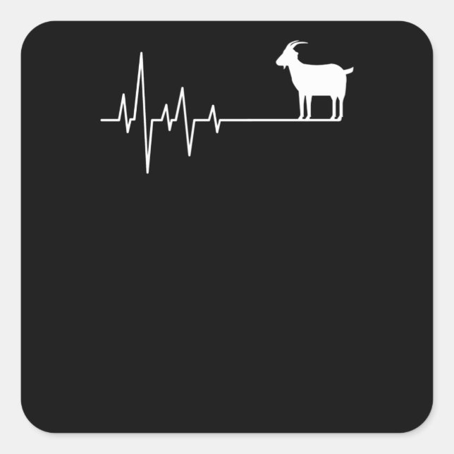 Goat Heartslag Fyrkantigt Klistermärke (Framsida)