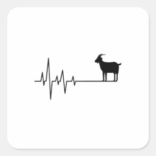 Goat Heartslag Fyrkantigt Klistermärke