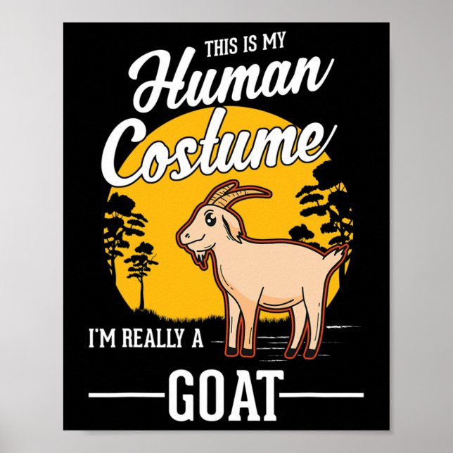 Goat Human Costume Halloween Goat Poster (Framsidan)