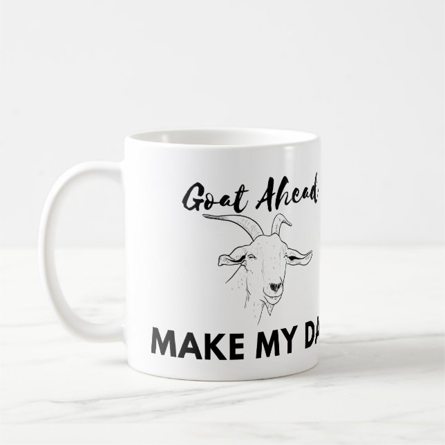 Goat Humor: Gå (på) framåt, gör min dag Kaffemugg (Vänster)
