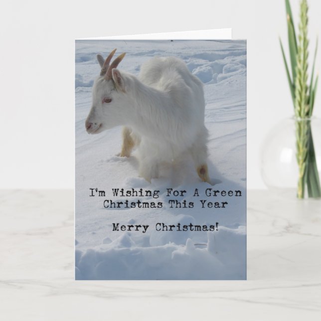 Goat i en djup Snö Drift, God jul Helgkort (Framsida)