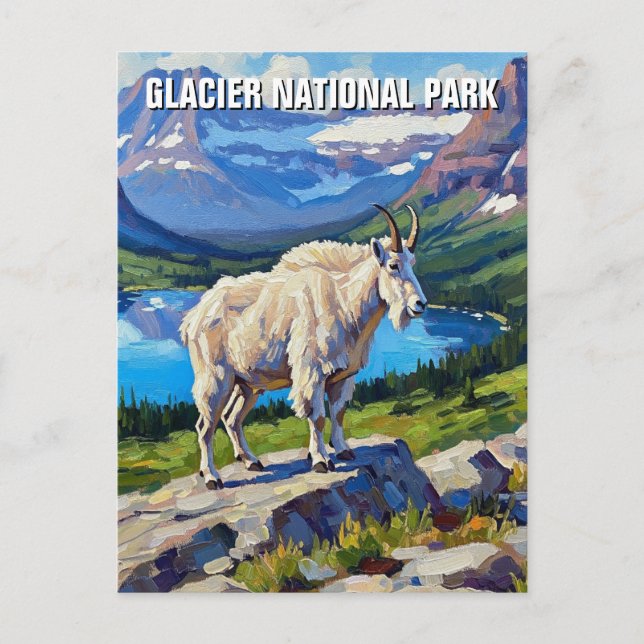 Goat i Glacier National Park Travel Vykort (Framsida)