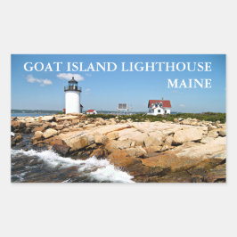 Goat Island fyr, Maine Stickers Rektangulärt Klistermärke