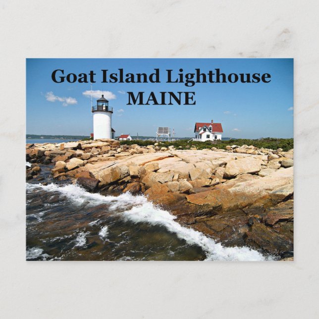 Goat Island fyr, Maine vycard Vykort (Framsida)