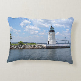 Goat Island fyr, Rhode island accent Pillow Prydnadskudde