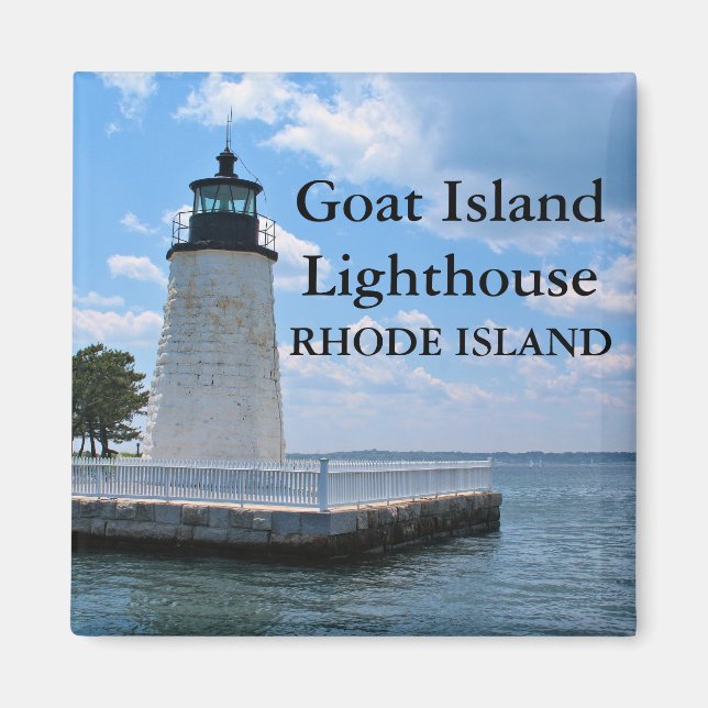 Goat Island fyr, Rhode island Magnet (Framsidan)