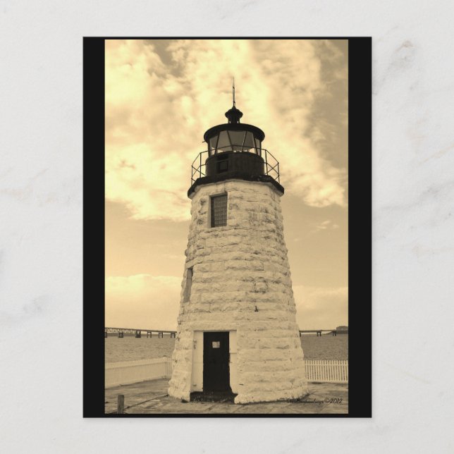 Goat Island Lighthouse-vykort Newport, RI Vykort (Framsida)