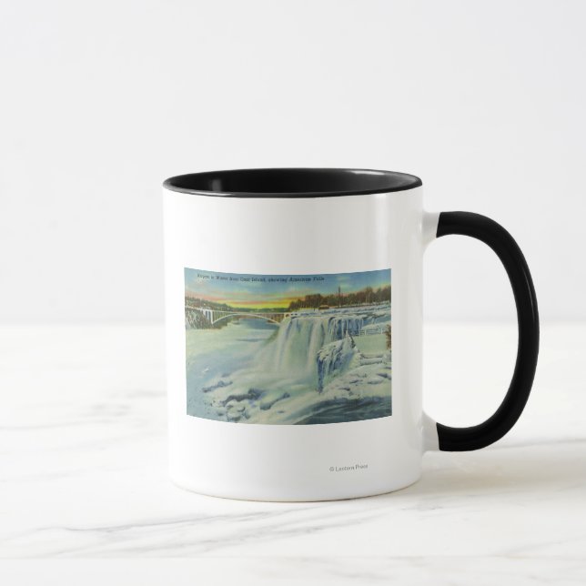 Goat Island View of American Falls in Winter Mugg (Höger)