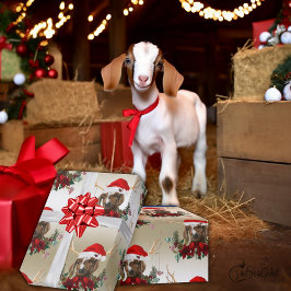 Goat jul Adsible Boer Baby i Antlers Presentpapper